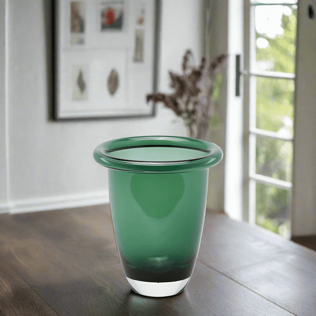 Design classic glass vase large in 2 colors H 7.1" Ø 6.3"