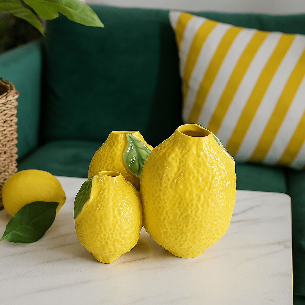 Italiving ceramic vase Ceramic lemon vases 3 in 1 – decoration and function in one