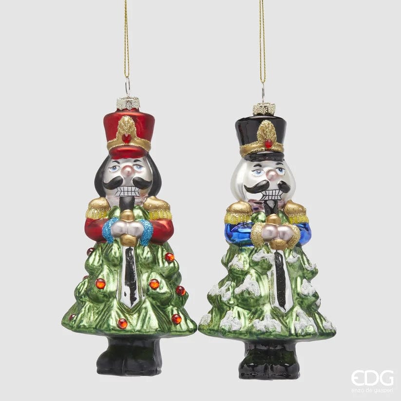 Christmas decoration - 2 nutcracker figures - glass H 6.5"