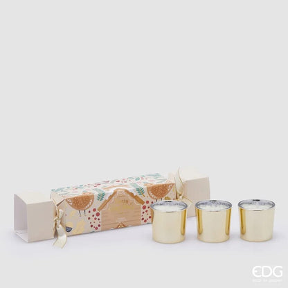 3 scented candles in decorative glass and jewelry box - Christmas gift