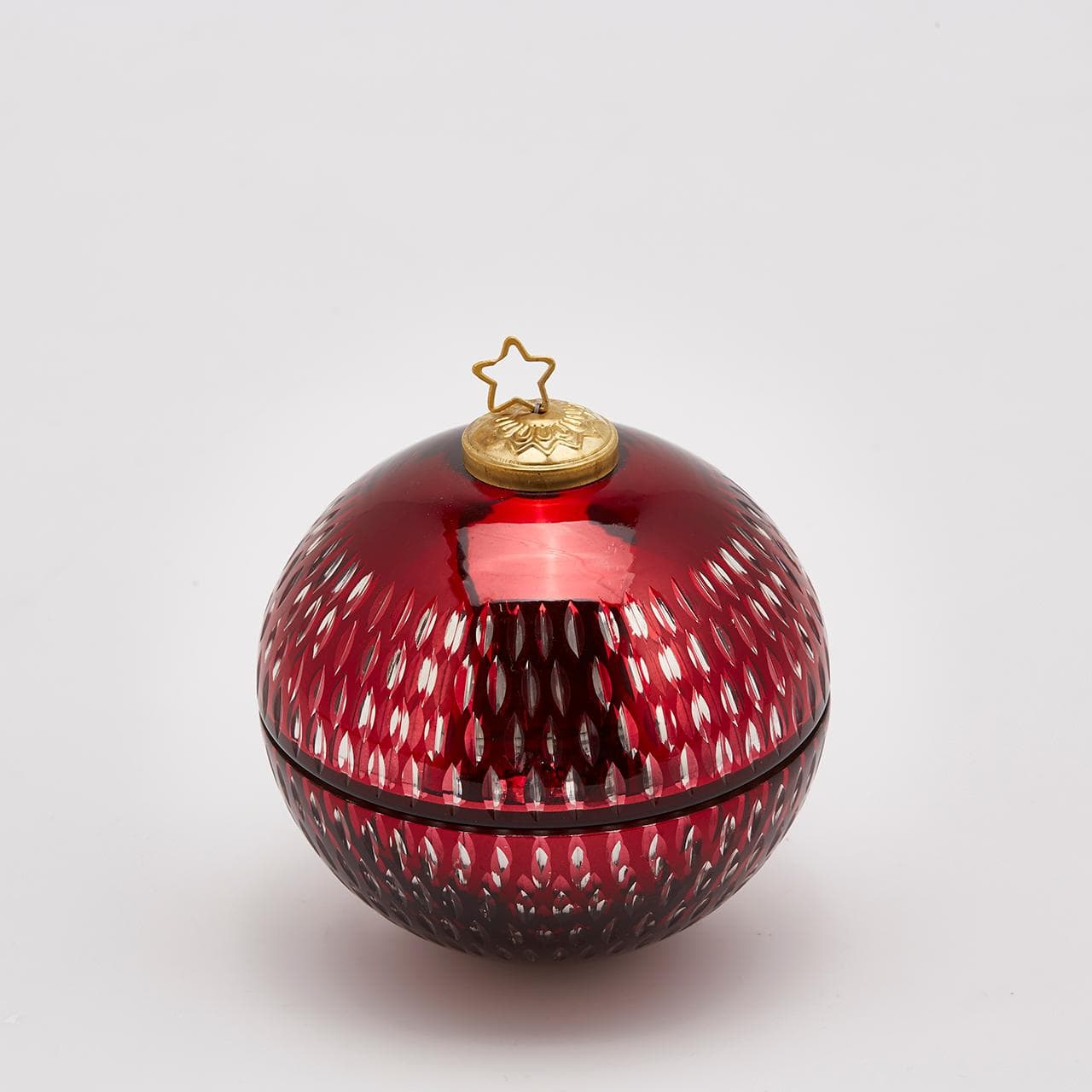 Scented candle in decorative glass ball - golden ring - vanilla scent