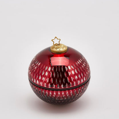 Scented candle in decorative glass ball - golden ring - vanilla scent