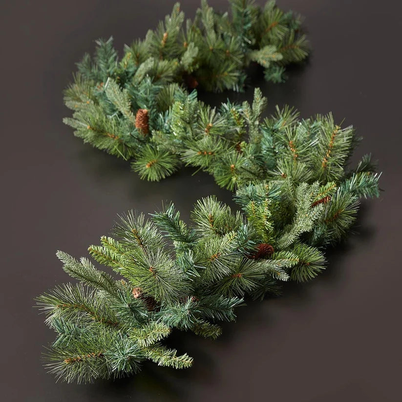 Garland made of artificial fir branches and real pine cones Length 109"