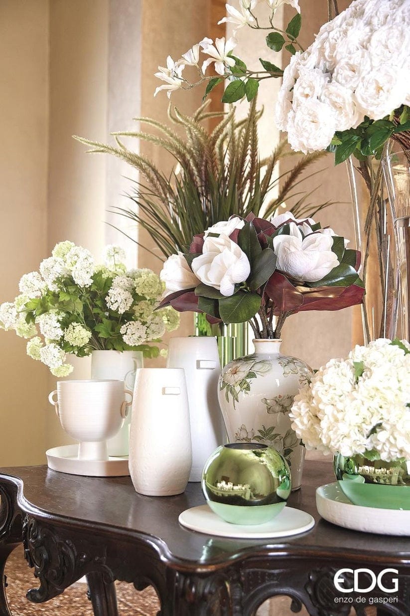 Flower vase - reflective glass ball height 6.3" Ø 7.1" in 3 colours
