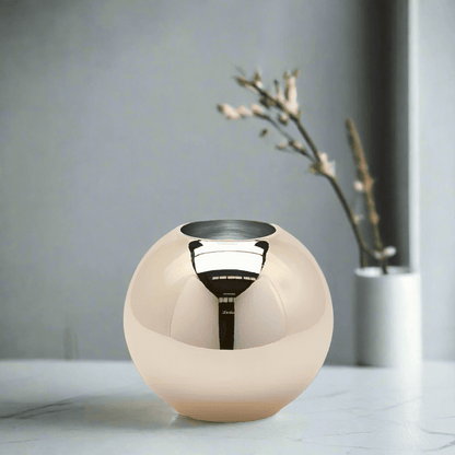 Flower vase - reflective glass ball height 6.3" Ø 7.1" in 3 colours