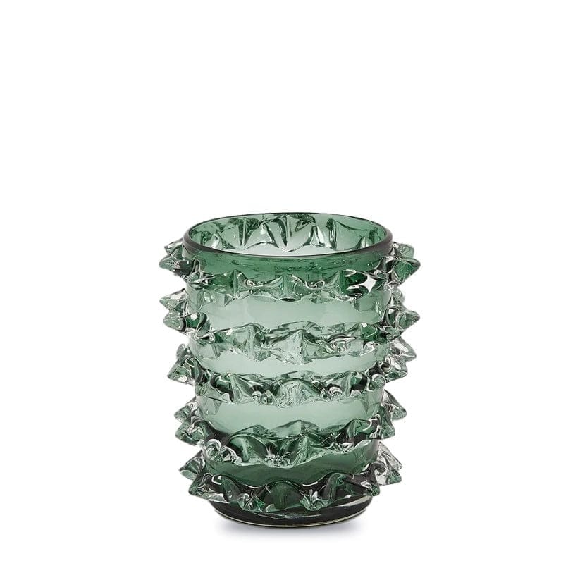 Design vase glass with crystals - height 9,05" Ø 7.87"