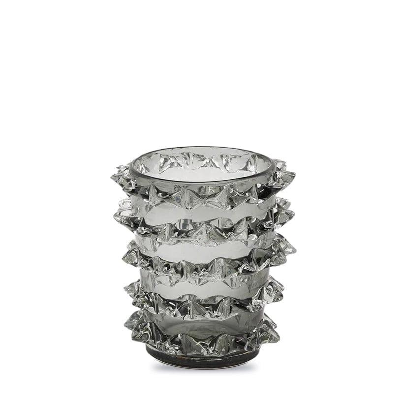 Design vase glass with crystals - height 9,05" Ø 7.87"