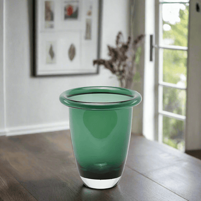 Design classic glass vase large in 2 colors H 7.1" Ø 6.3"