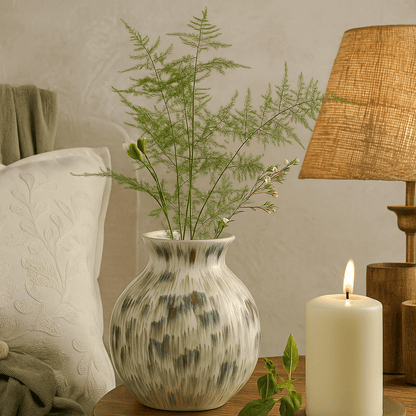 Italiving Ceramic Vase Designer vase made of painted ceramic Height 8.85 in Ø 8.07 in - Handmade