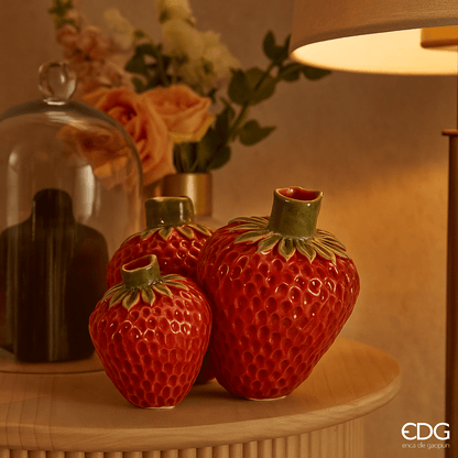 Italiving ceramic vase Ceramic strawberry vases red 3 in 1 decoration and function in one