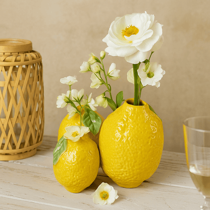 Italiving ceramic vase Ceramic lemon vases 3 in 1 – decoration and function in one