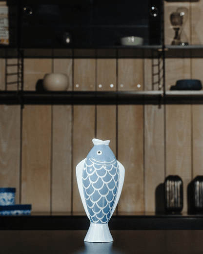 Italiving Keramikvase Keramikvase Fisch - farbenfrohe Handarbeit H 26 Ø 13/8 cm