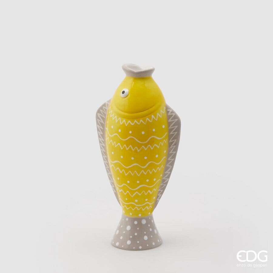 Italiving Keramikvase Keramikvase Fisch - Handarbeit  in 2 Varianten H 26 Ø 13/8 cm