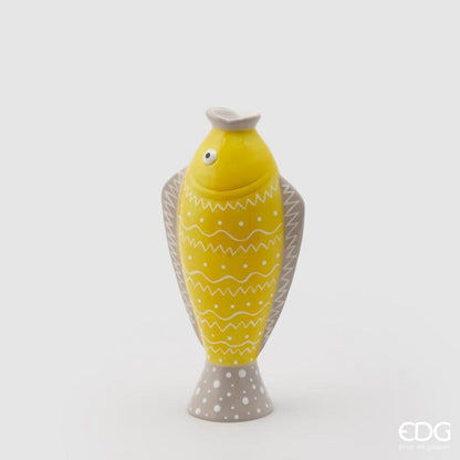 Italiving Keramikvase Keramikvase Fisch - Handarbeit  in 2 Varianten H 26 Ø 13/8 cm