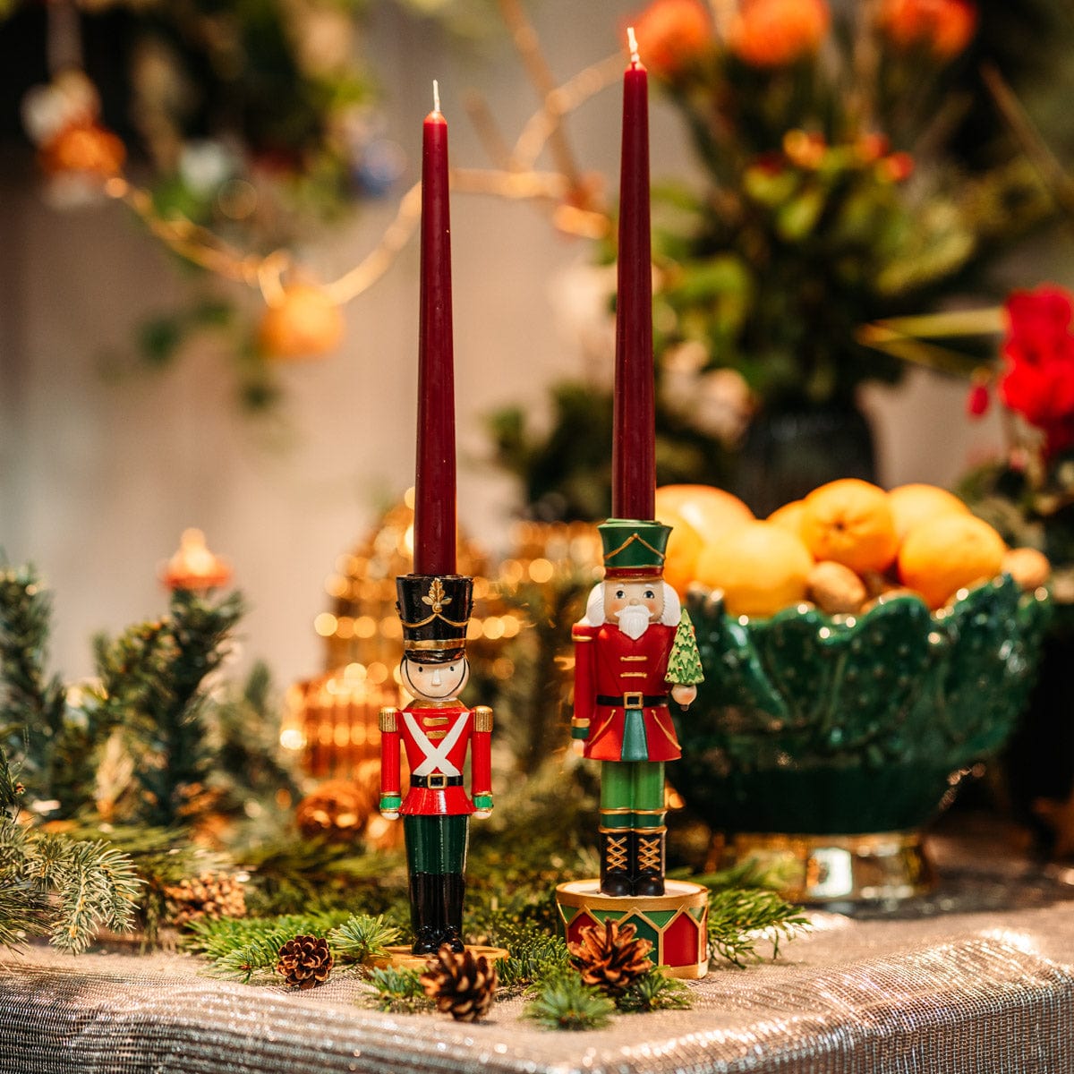 Candlestick for tall candles - Christmas soldier large