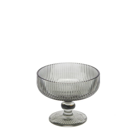 Italiving Champagne Glass Smoky grey champagne flute with wave design – Sparkling elegance for special moments