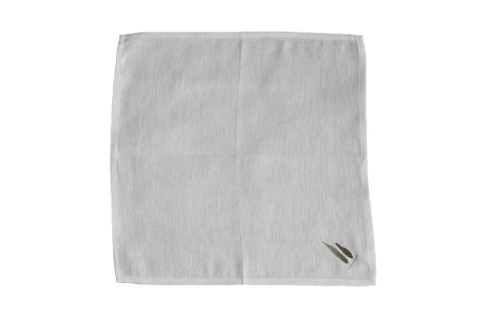 Cloth napkin white, embroidered with cypresses - 50Co/50Li Made in Italy