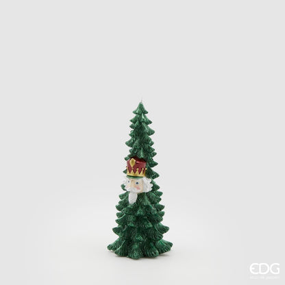 Christmas tree candle with Christmas soldiers H 8.2"