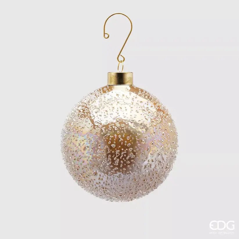 Designer baubles gold with structure - Christmas - glass Ø 3.9"