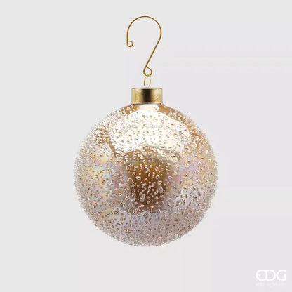 Designer baubles gold with structure - Christmas - glass Ø 3.9"