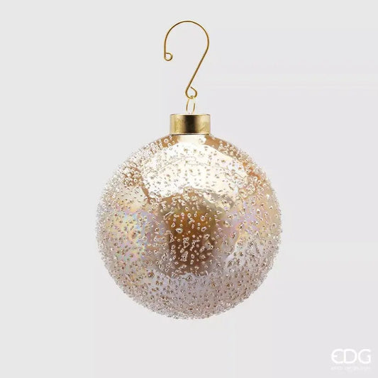 Designer baubles gold with structure - Christmas - glass Ø 3.9"