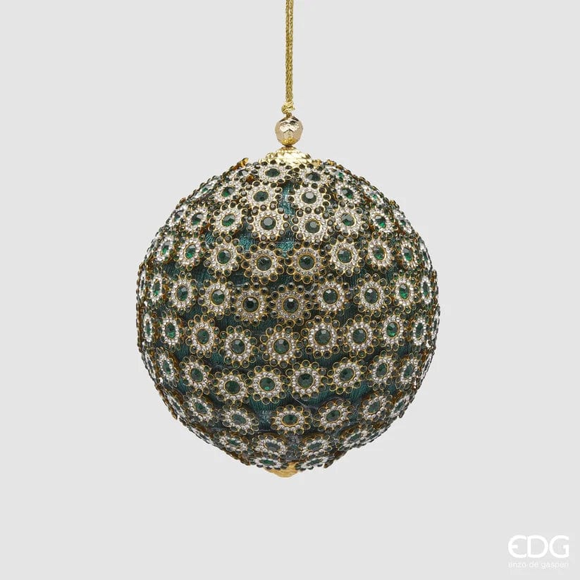 Designer ball with crystals in 2 colors - Christmas decoration - Ø 3.9"