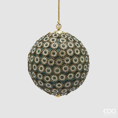 Designer ball with crystals in 2 colors - Christmas decoration - Ø 3.9"
