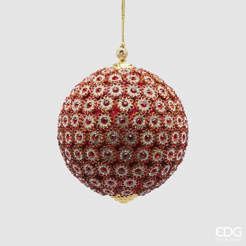 Designer ball with crystals in 2 colors - Christmas decoration - Ø 3.9"