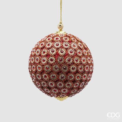Designer ball with crystals in 2 colors - Christmas decoration - Ø 3.9"