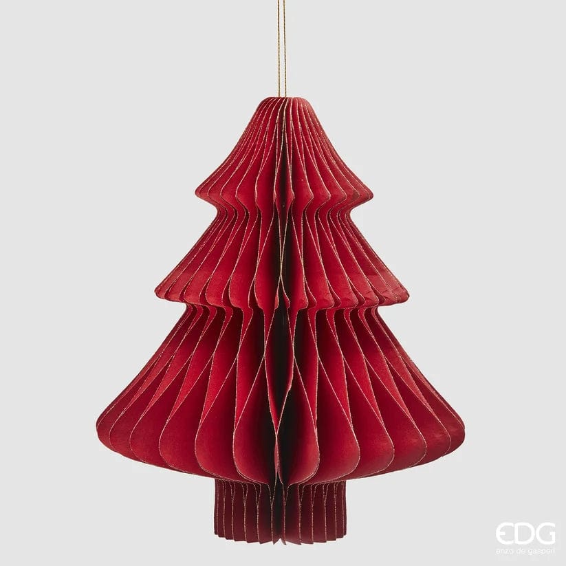 Christmas decoration Christmas tree red made of paper - Origami - Ø 8.6"